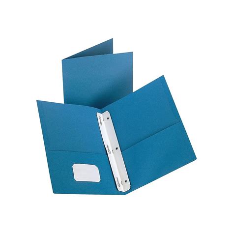 2 pocket folders with fasteners.